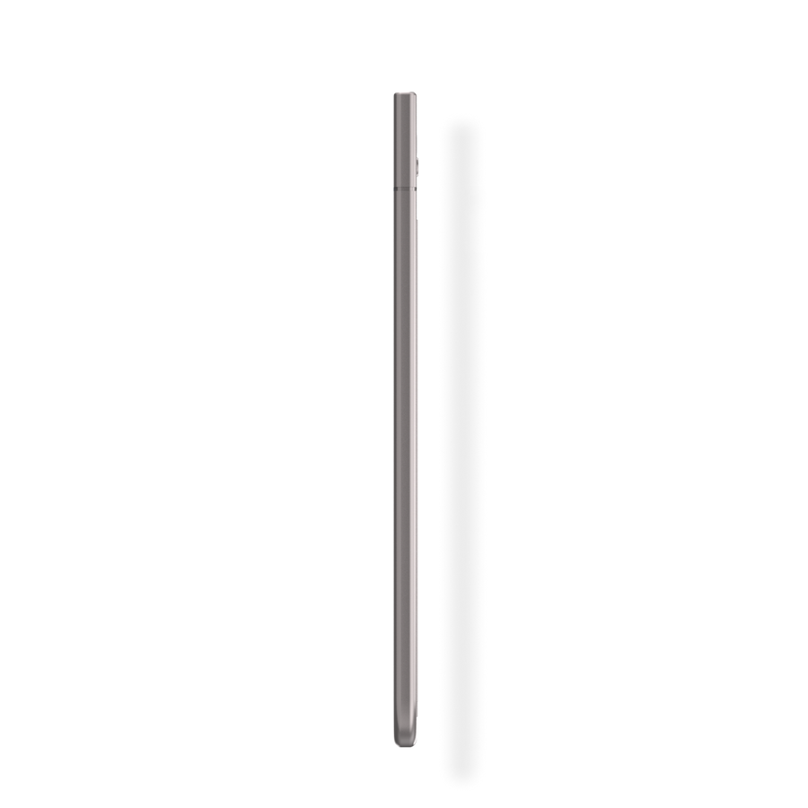 Plaud Note AI voice recorder side view, silver design, slim and portable for meeting and call recording.
