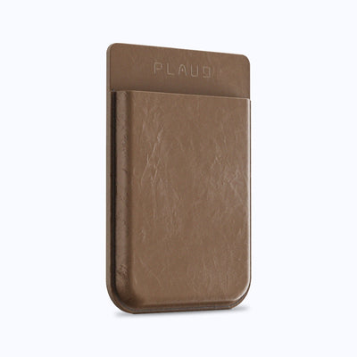 Plaud Note Magnetic Case in brown leather-like material. Durable design for phone protection.