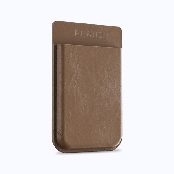Plaud Note Magnetic Case in brown leather-like material. Durable design for phone protection.